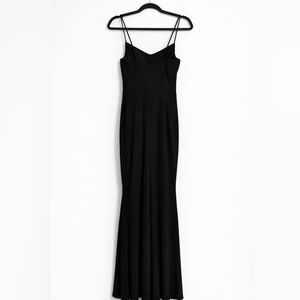 Naked Wardrobe Black Strappy Maxi Dress Ruched Bust Formal Evening Gown Size S